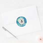 Sticker Rond Anniversaire sur mesure Great Pyrenees (Enveloppe)