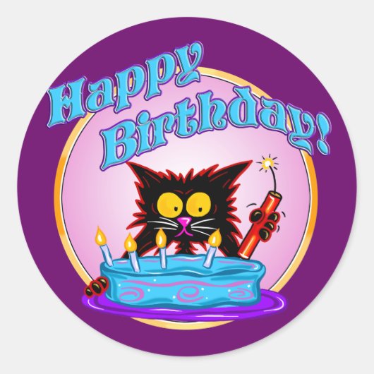 STICKER ROND ANNIVERSAIRE SURPRISE (Devant)