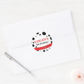 Sticker Rond Anniversaire Taches de dalmatien (Enveloppe)