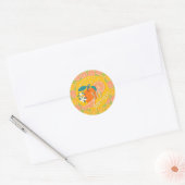 Sticker Rond Anniversaire Vert Orange Fruité (Enveloppe)