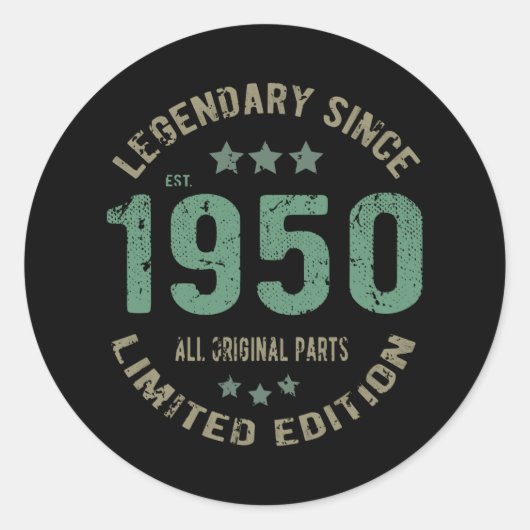 Sticker Rond Anniversaire Vintage 1950 (Devant)