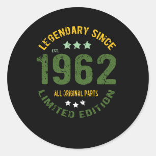 Sticker Rond Anniversaire Vintage 1962