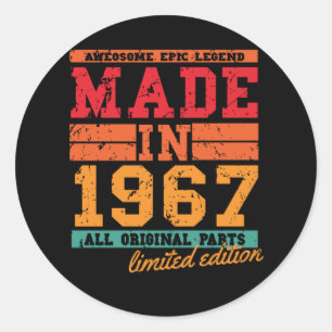 Sticker Rond Anniversaire Vintage de 1967