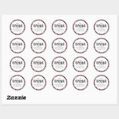 Sticker Rond Anniversaire Whimsical mignon noir Checkpoint Trea (Feuille)