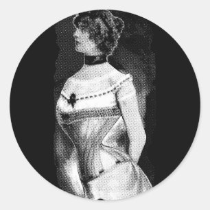 Sticker Rond Annonce 1900 de corset