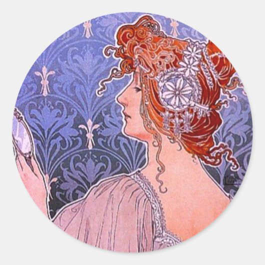 Sticker Rond Annonce Art nouveau (Devant)