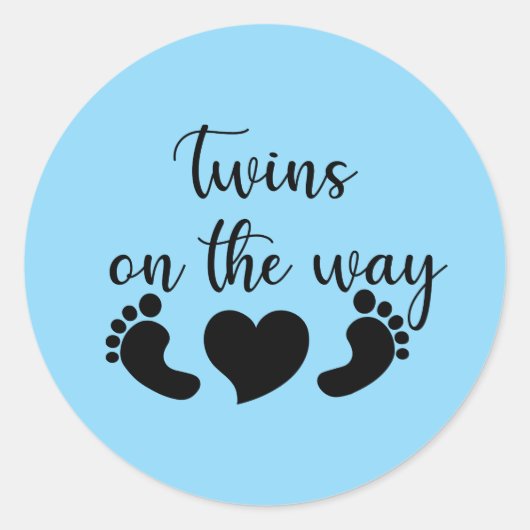 Sticker Rond Annonce de grossesse de jolis jumeaux (Devant)