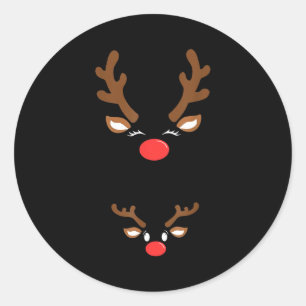 Sticker Rond Annonce de grossesse drôle de Noël Renne