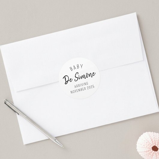 Sticker Rond Annonce de grossesse minimaliste