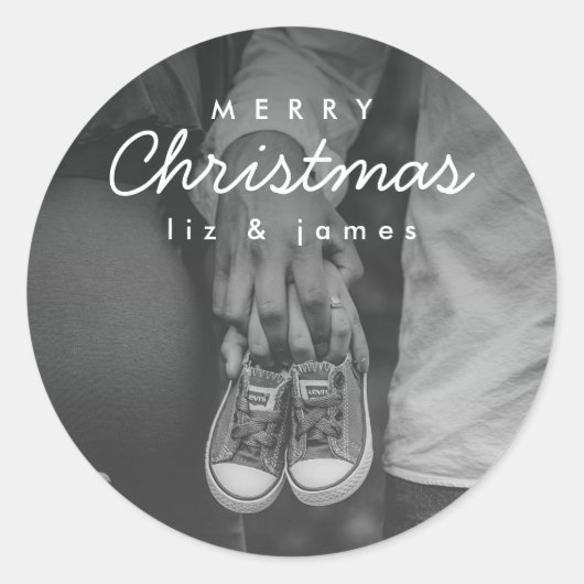 Sticker Rond Annonce de grossesse Noël (Devant)