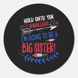 Sticker Rond Annonce de grossesse pour grande sœur Kids Sparkle