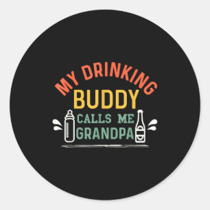 Sticker Rond Annonce de grossesse rétro Grand-père Mon B de boi