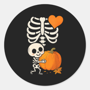 Sticker Rond Annonce de grossesse squelette Halloween Soky Mama