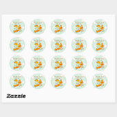 Sticker Rond Annonce de naissance de bébé forestier (Feuille)