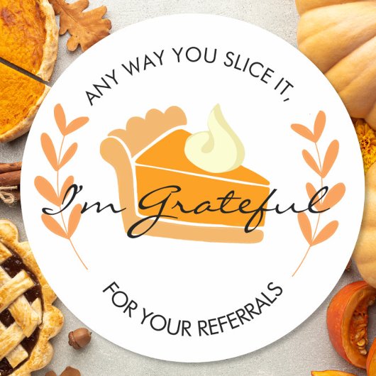 Sticker Rond annonce de recommandations de part de tarte immobi