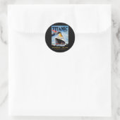 Sticker Rond Annonce voyage Titanic RMS (Sac)