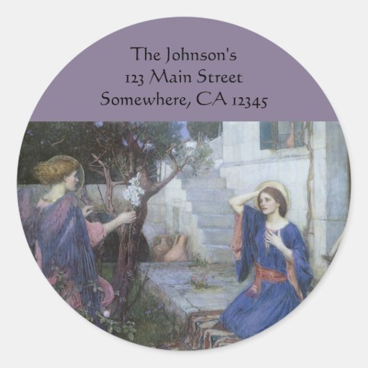 Sticker Rond Annonciation de John William Waterhouse (Devant)