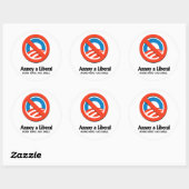 Sticker Rond Annoy a Liberal - Travaille dur et sourit (Feuille)
