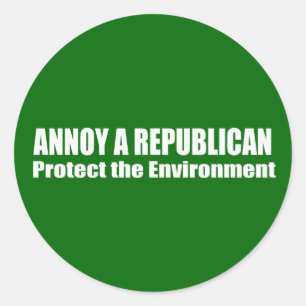 Sticker Rond Annoy Un Républicain qui sauve l'environnement