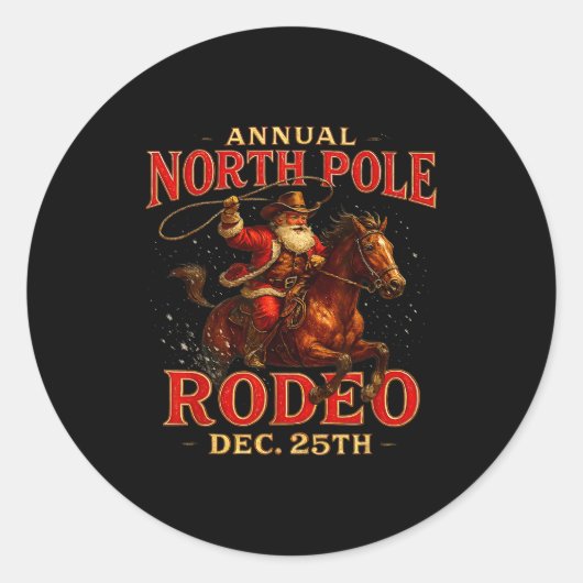 Sticker Rond Annual North Le Rodeo Dec 25th Santa Design (Devant)