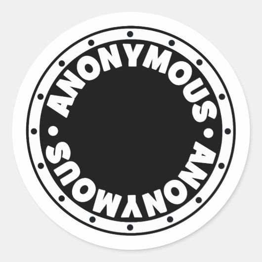 Sticker Rond Anonyme (Devant)