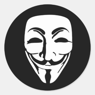 Sticker Rond ANONYMOUS mask