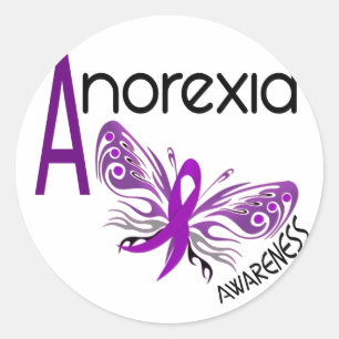 STICKER ROND ANOREXIA BUTTERFER 3.1