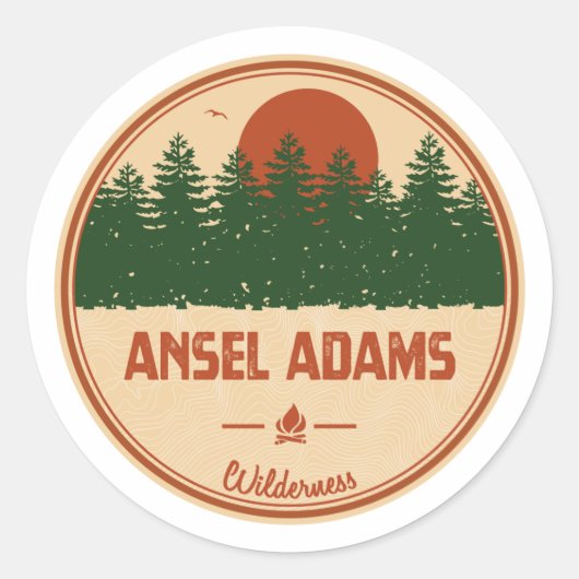 Sticker Rond Ansel Adams Wilderness California (Devant)