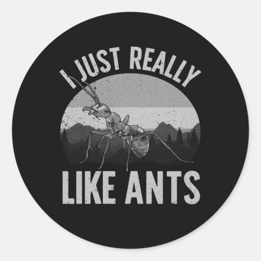 Sticker Rond Ant Thématique pour la fourmi d'insectes (Devant)