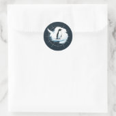 Sticker Rond Antarctica Penguin Emblem – Polar Explorer Design (Sac)