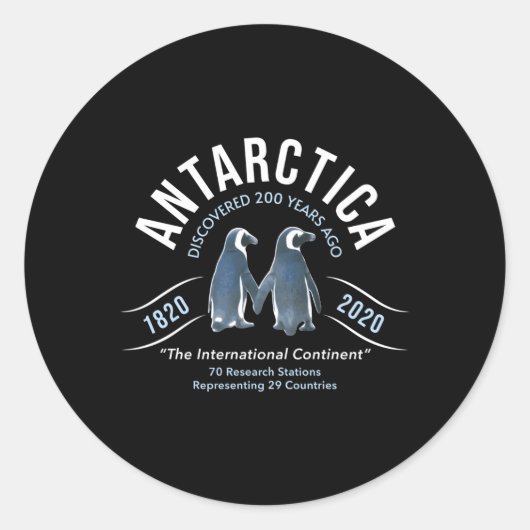 Sticker Rond Antarctique Découvert Il Y A 200 Ans Res Scientifi (Devant)