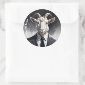 Sticker Rond Anthropomorphic goat businessman headshot (Sac)