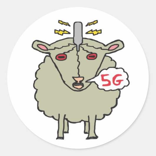 Sticker Rond Anti 5G Sheep (Devant)