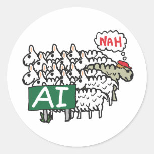 Sticker Rond Anti AI