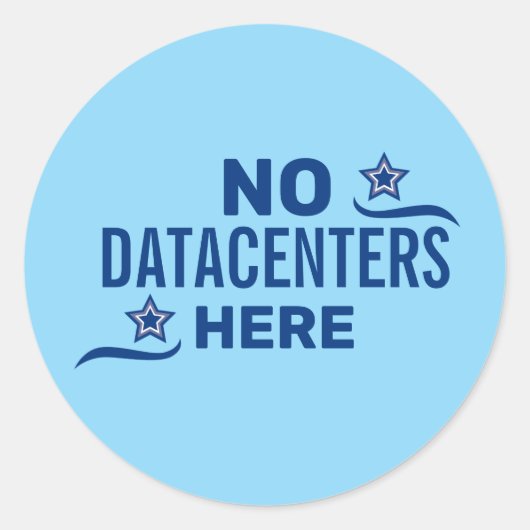 Sticker Rond Anti Datacenter Politique (Devant)