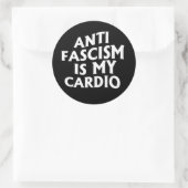 Sticker Rond Anti-fascisme est mon Cardio (Sac)