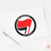 Sticker Rond Anti-fascisme pro-démocratie (Enveloppe)