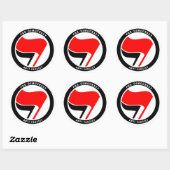 Sticker Rond Anti-fascisme pro-démocratie (Feuille)