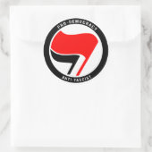 Sticker Rond Anti-fascisme pro-démocratie (Sac)