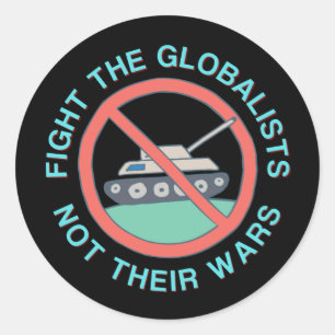 Sticker Rond Anti-guerre Arrêtez les sanctions Grande Réinitial