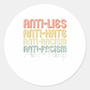 Sticker Rond Anti-Haine Anti-Racisme ANTI TRUMP 2