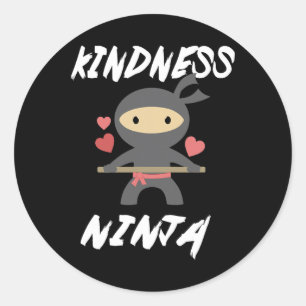Sticker Rond Anti-harcèlement amusement Kindness Ninja School T
