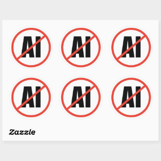Sticker Rond Anti-IA