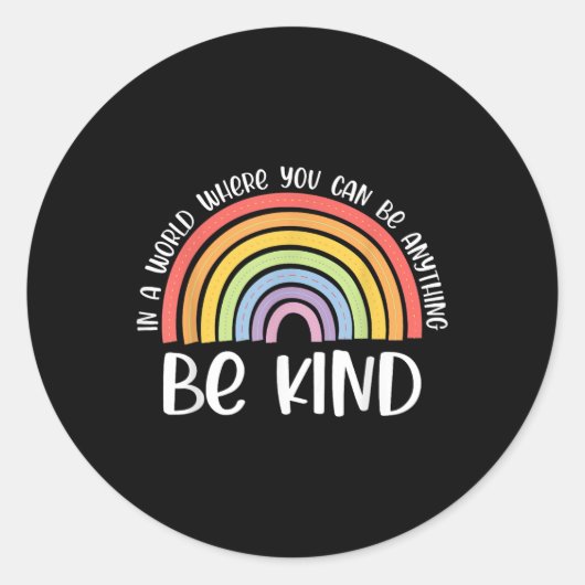 Sticker Rond Anti-intimidation Be Kind Unity Day Rainbow Kindne (Devant)