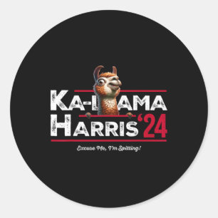 Sticker Rond Anti Kamala Harris 24 Pro Trump 2024 Humour Ka-lla