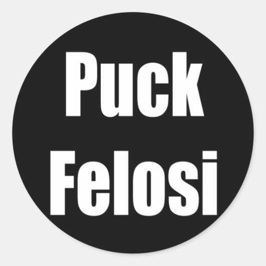 Sticker Rond Anti Nancy Pelosi - Puck Felosi (Devant)