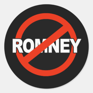 Sticker Rond Anti nom de Romney - .png