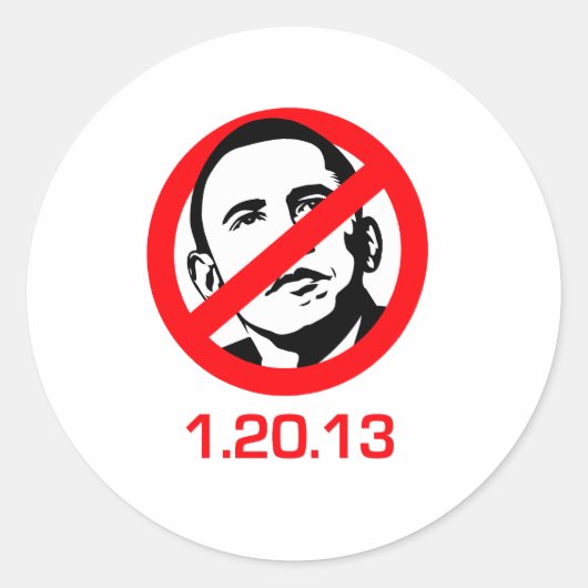 Sticker Rond Anti-Obama - 1.20.13 (Devant)