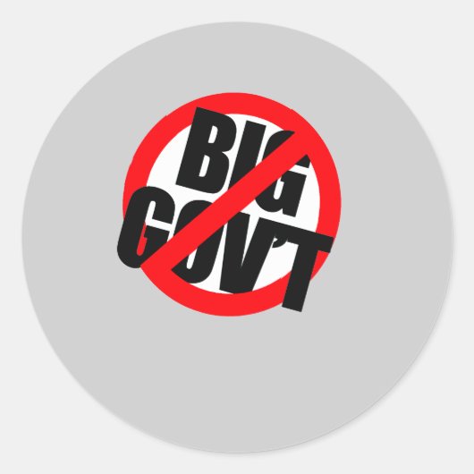 Sticker Rond Anti-Obama - Anti-Big Government (Devant)