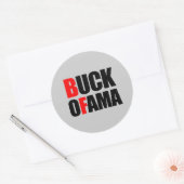 Sticker Rond Anti-Obama - BUCK OFAMA 2 noir (Enveloppe)